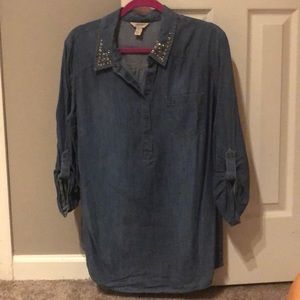 Denim studded shirt